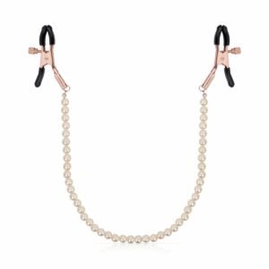 Затискачі для сосків з перлинним ланцюжком Rosy Gold - Nipple Clamps Pearls