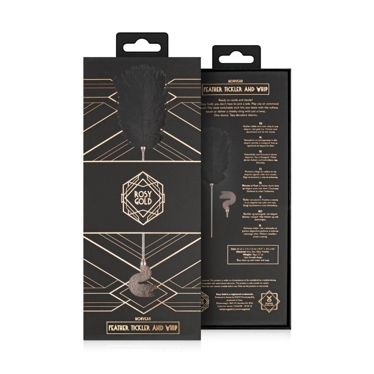 Лоскітка з металевим флогером Rosy Gold - Feather Tickler & Whip - Зображення 10