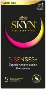 Безлатексні преміум-презервативи SKYN 5 Senses, 5 видів (5 шт) (м'яте паковання!!!)