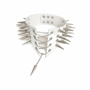 Чокер-комір з шипами Art of Sex - Ariadne, екошкіра, колір білий, XS-M