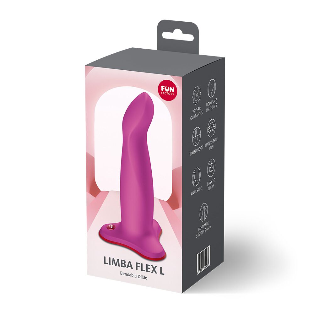 Фалоімітатор Fun Factory LIMBA FLEX L Magenta, гнучкий, з ефектом пам’яті, підходить для точки G - Зображення 5