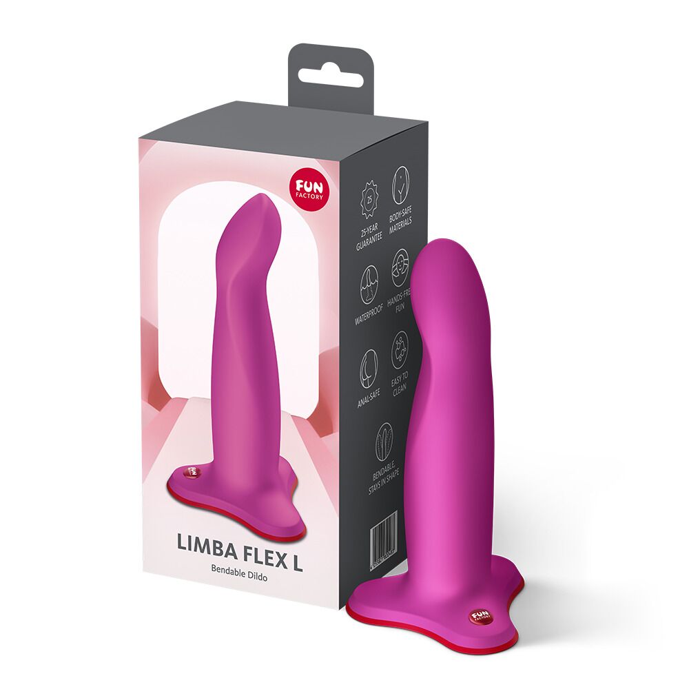 Фалоімітатор Fun Factory LIMBA FLEX L Magenta, гнучкий, з ефектом пам’яті, підходить для точки G - Зображення 4