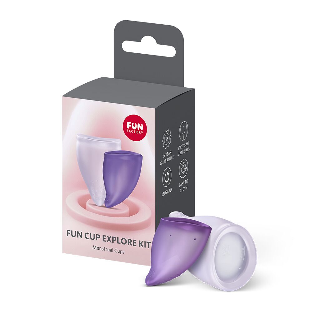 Набір менструальних чаш Fun Factory FUN CUP EXPLORE KIT, 2 шт, Multicolored Violet, об’єми 20 та 30 мл - Зображення 6