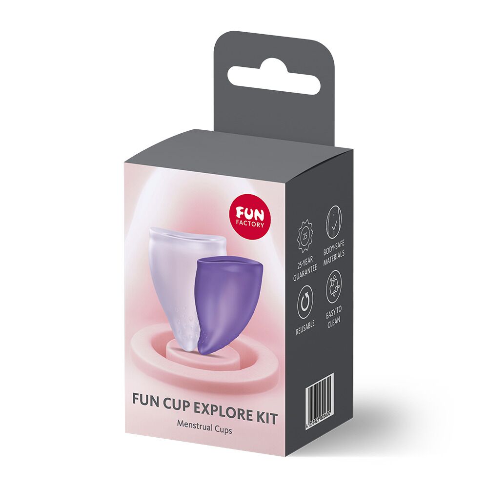 Набір менструальних чаш Fun Factory FUN CUP EXPLORE KIT, 2 шт, Multicolored Violet, об’єми 20 та 30 мл - Зображення 7