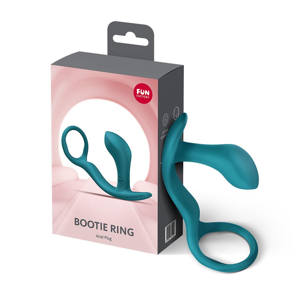 Анальна пробка з ерекційним кільцем Fun Factory BOOTIE RING Bottle Green - Зображення 6
