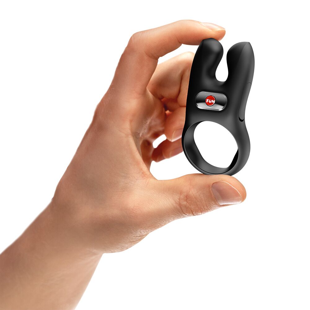 Ерекційне віброкільце з подвійною стимуляцією клітора Fun Factory NŌS CLASSIC Black, 2 мотори - Зображення 6