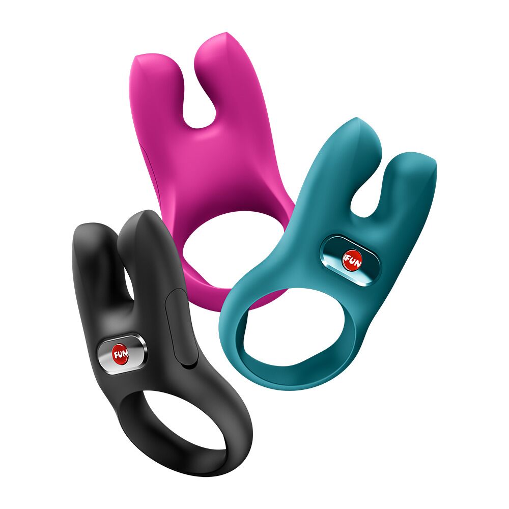 Ерекційне віброкільце з подвійною стимуляцією клітора Fun Factory NŌS CLASSIC Black, 2 мотори - Зображення 9