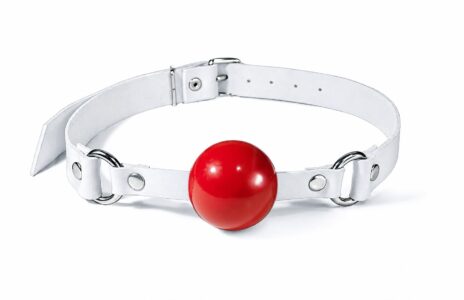 Кляп силіконовий Feral Feelings Silicon Ball Gag White/Red, білий ремінець, червона кулька