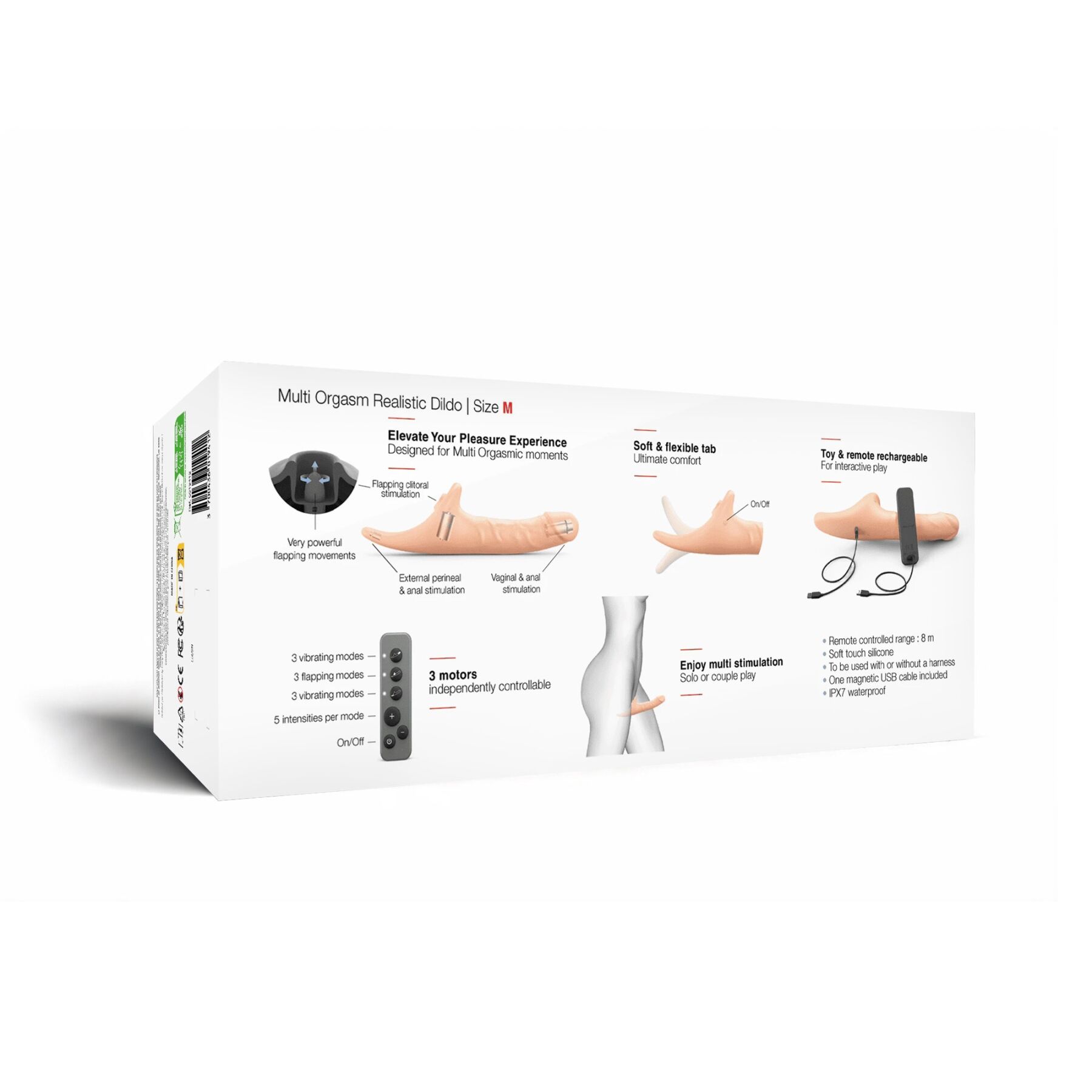 Вібронасадка для страпону з вакуумною стимуляцією Strap-On-Me Multi Orgasm Realistic Dildo M Black - Зображення 8