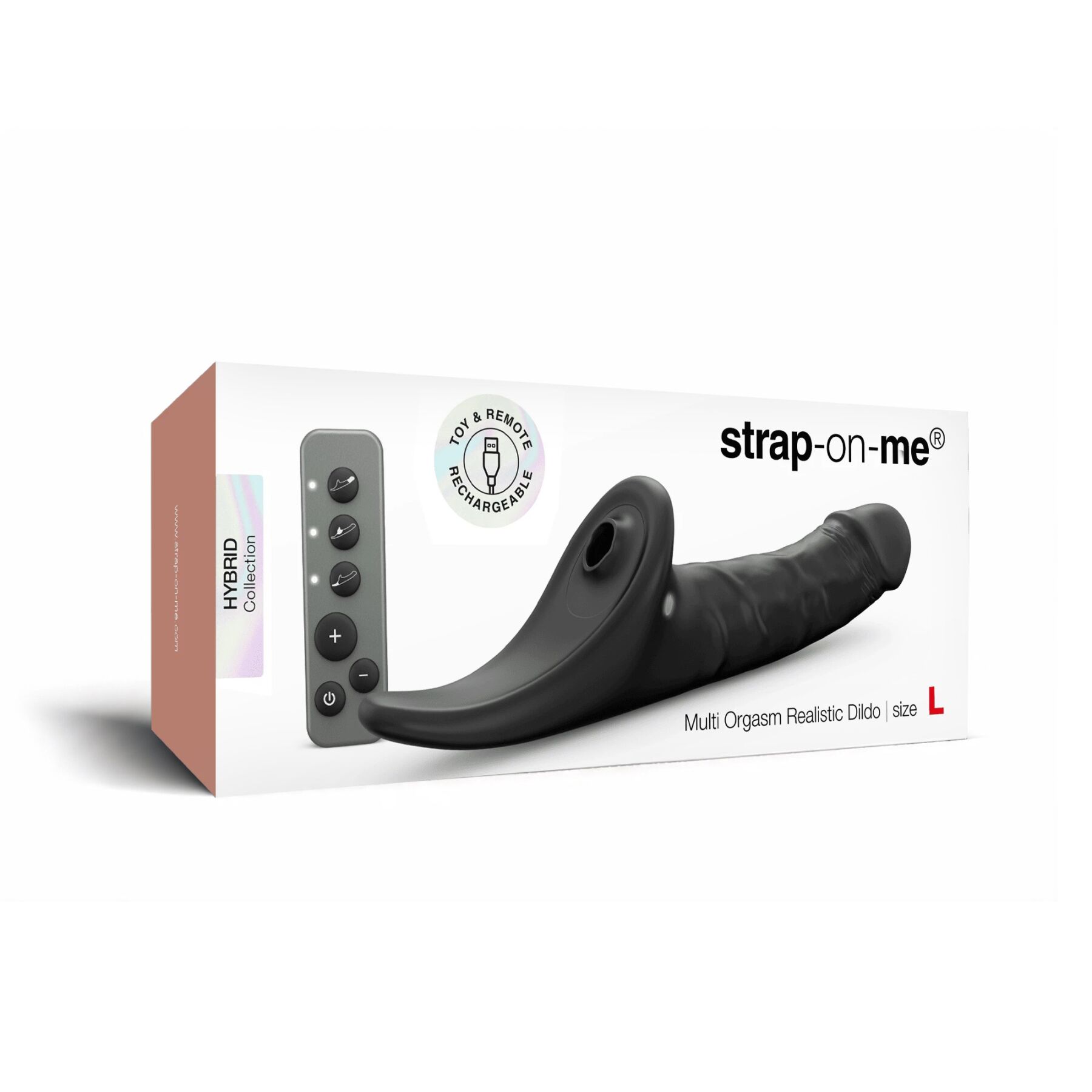 Вібронасадка для страпону з вакуумною стимуляцією Strap-On-Me Multi Orgasm Realistic Dildo L Black - Зображення 7