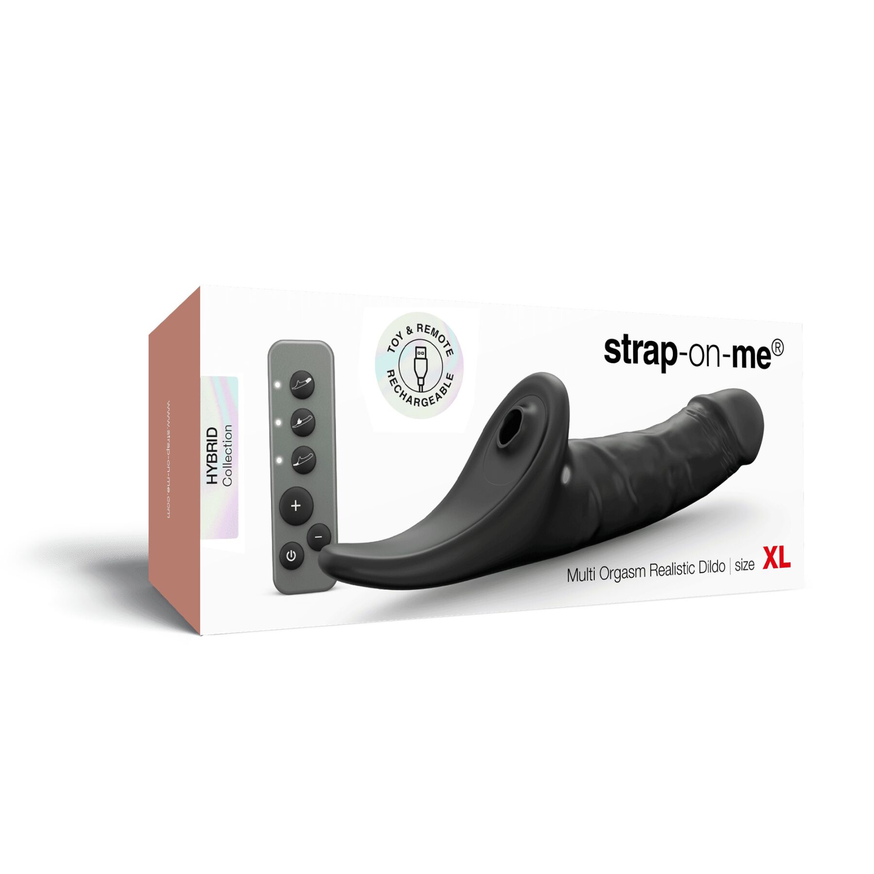 Вібронасадка для страпону з вакуумною стимуляцією Strap-On-Me Multi Orgasm Realistic Dildo XL Black - Зображення 7