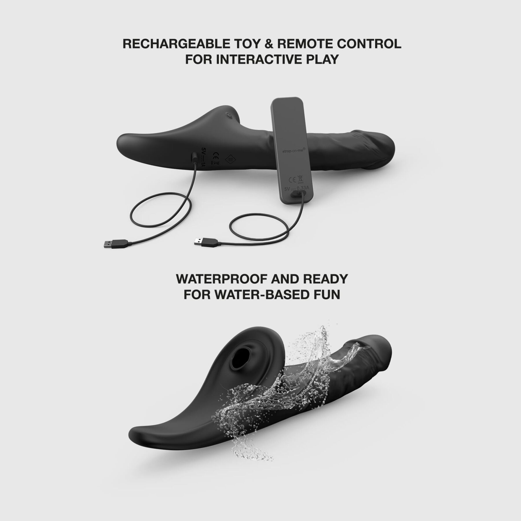 Вібронасадка для страпону з вакуумною стимуляцією Strap-On-Me Multi Orgasm Realistic Dildo XL Black - Зображення 4