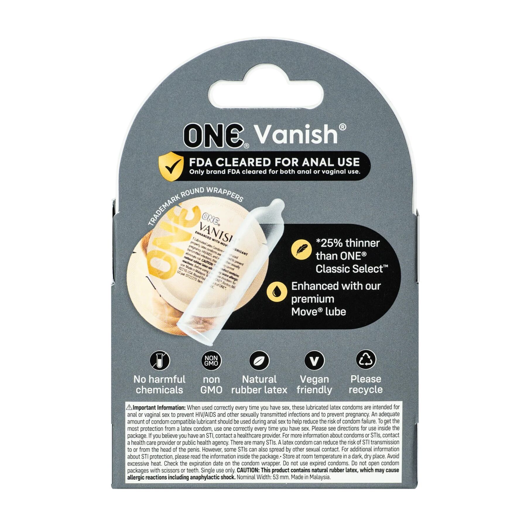 Презервативи ONE Vanish Hyperthin 3 шт (м'яте паковання!!!) - Зображення 3