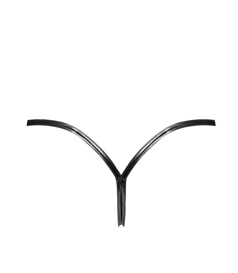 Трусики Noir Handmade P014 Dominae PVC panty with silver clasp XL - Зображення 5