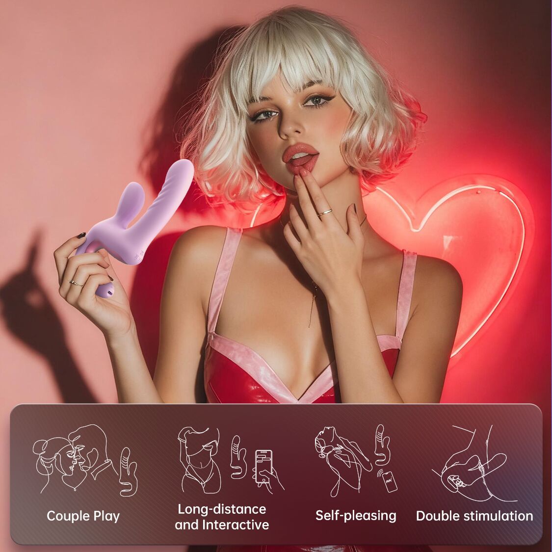 Смарт-пульсатор Magic Motion Magic Duet Purple, 10 режимів пульсацій, 10 режимів вибрації - Зображення 16