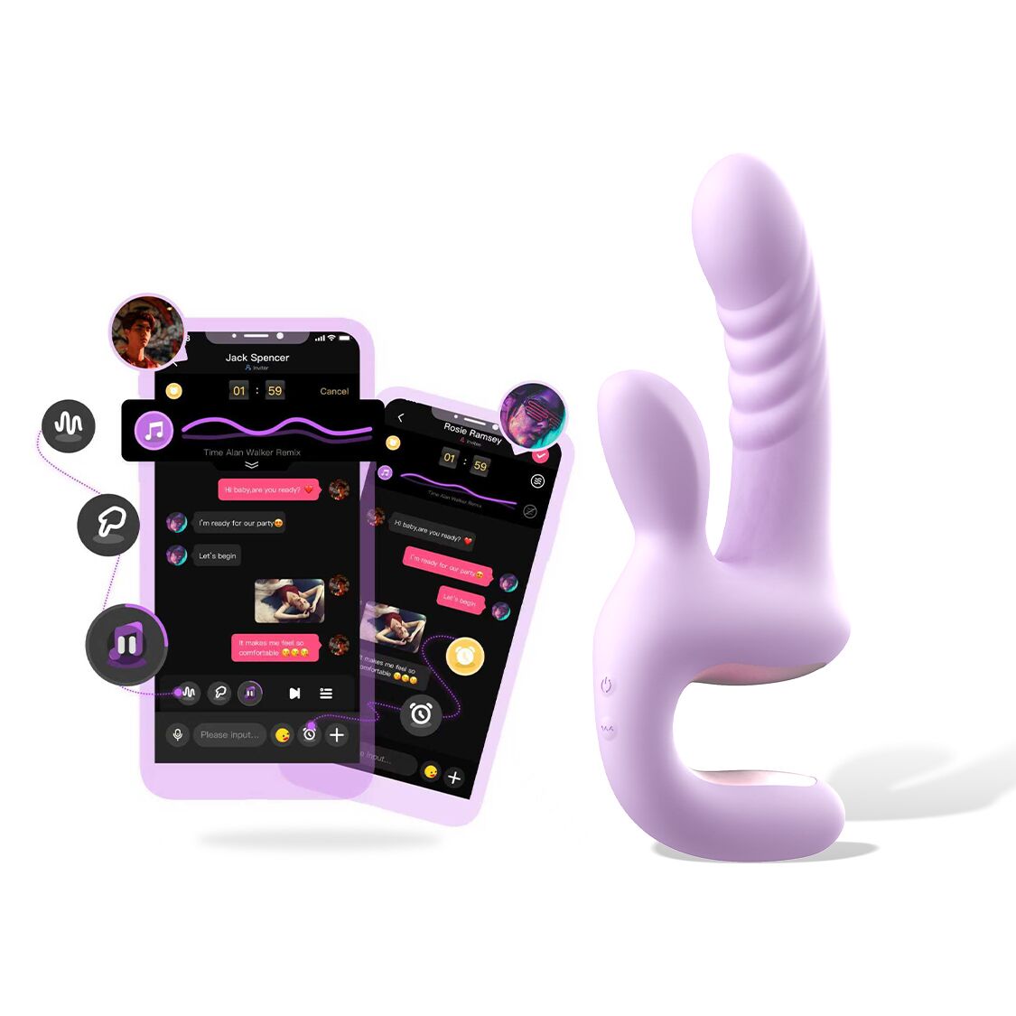 Смарт-пульсатор Magic Motion Magic Duet Purple, 10 режимів пульсацій, 10 режимів вибрації - Зображення 2