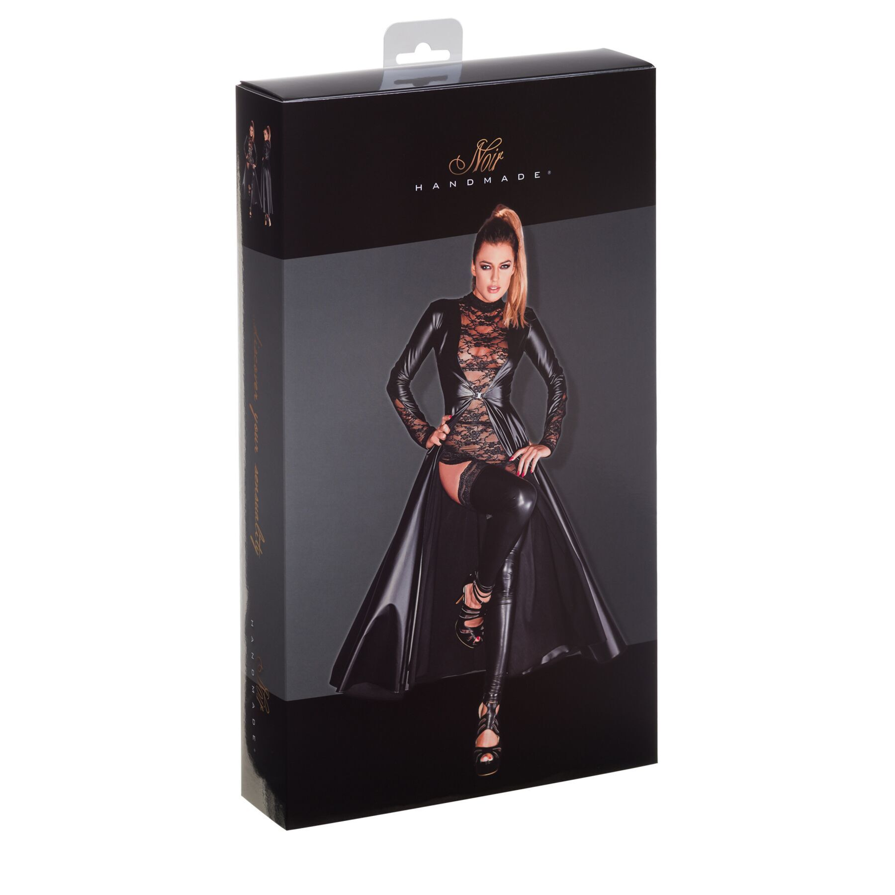 Сукня-плащ з мокрим ефектом Noir Handmade F128C Powerwetlook gown coat, M (м'яте паковання!!!) - Зображення 5