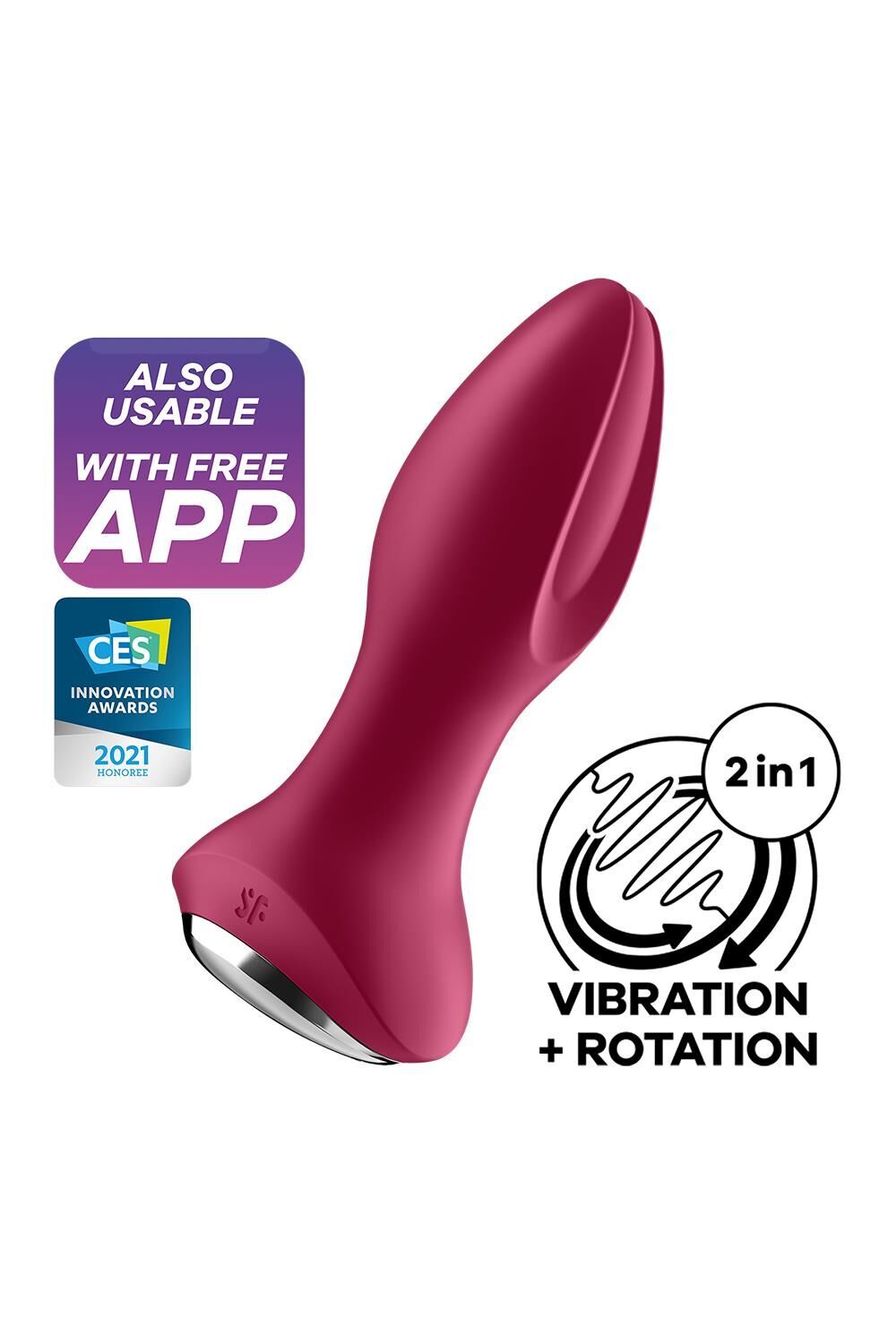 Анальна смарт-вібропробка із перлинним масажем Satisfyer Rotator Plug 2+ Violet (м'яте паковання!!!) - Зображення 9