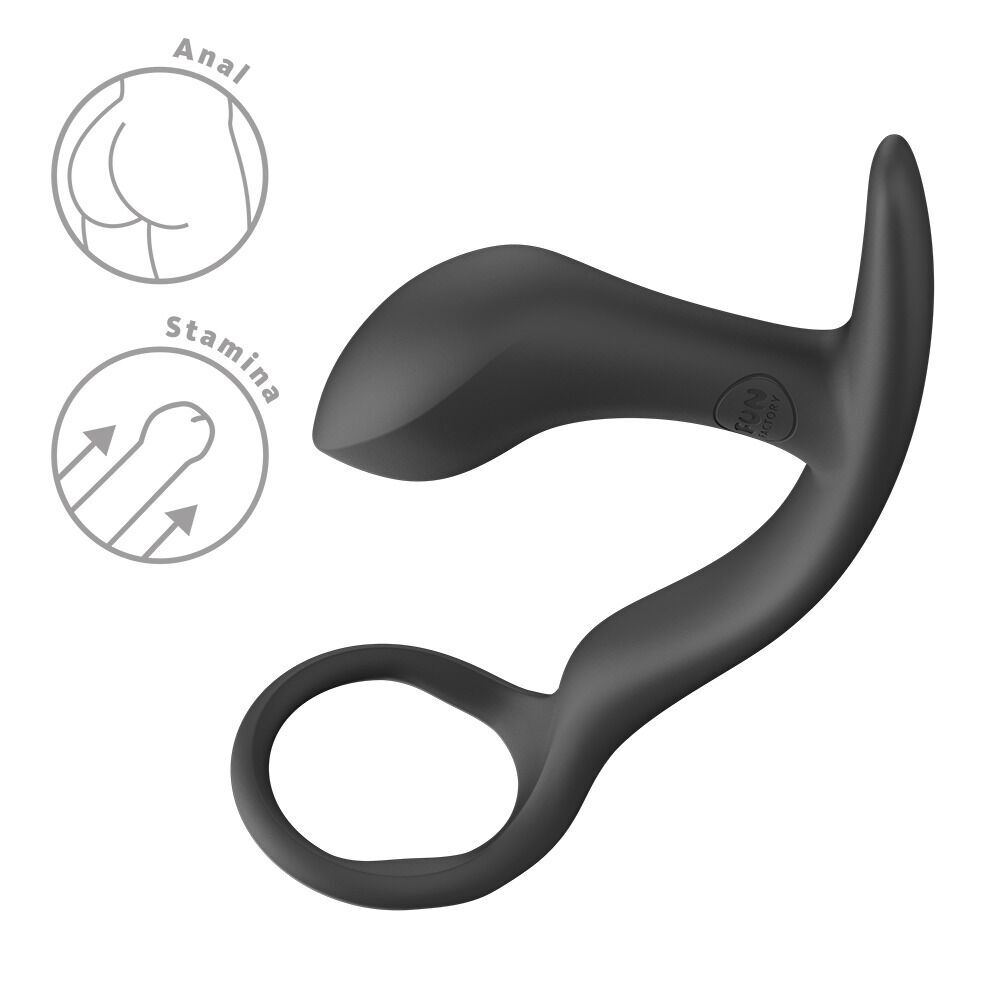 Анальна пробка з ерекційним кільцем Fun Factory BOOTIE RING Black (м'яте паковання!!!) - Зображення 7