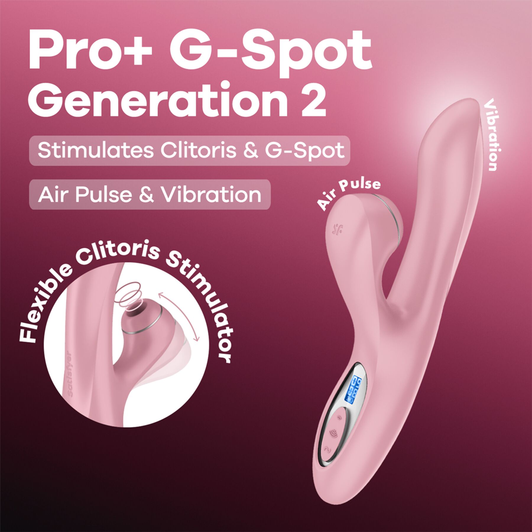 Вакуумний вібратор-кролик Satisfyer Pro+ G-Spot Generation 2 Pink - Зображення 8