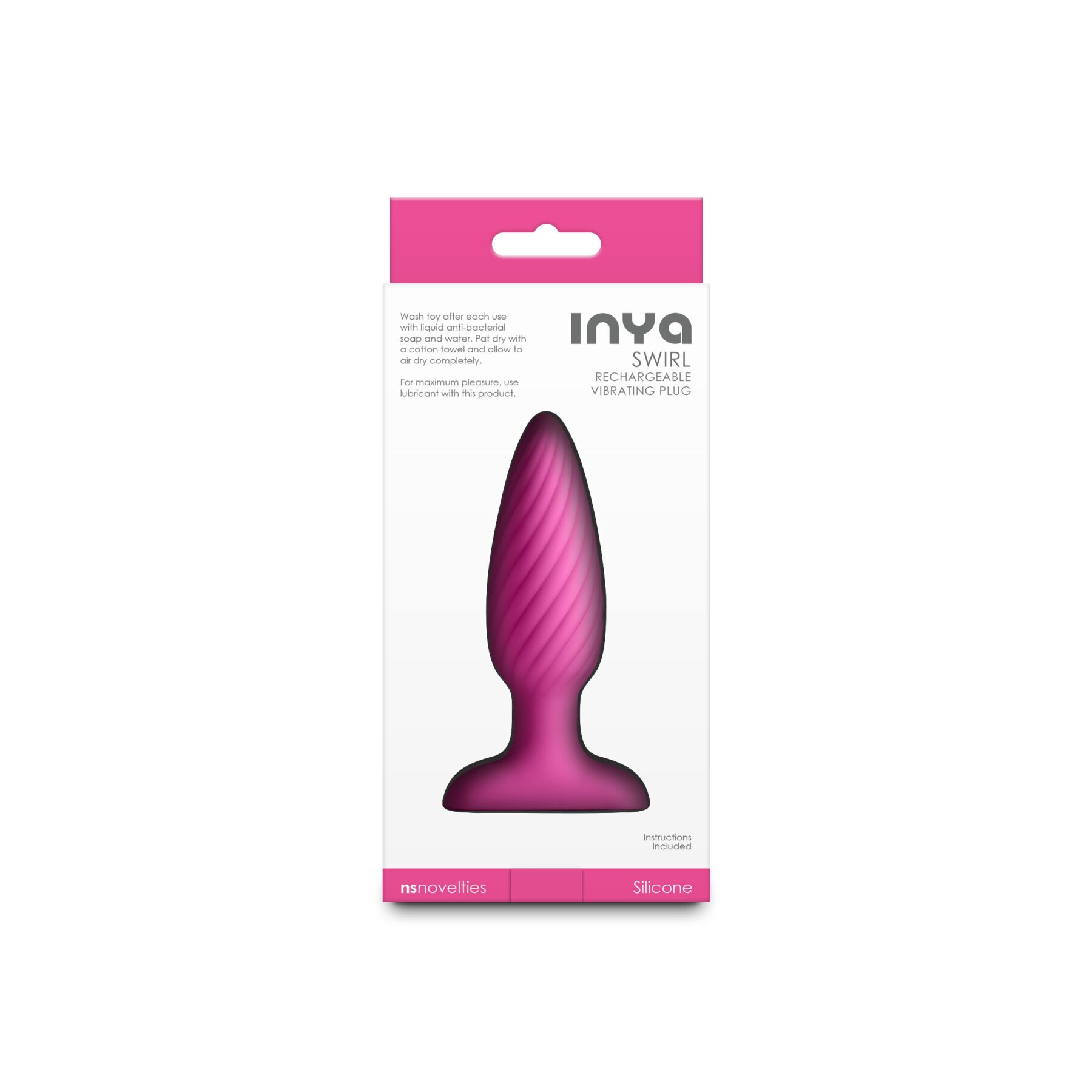 Анальна пробка з вібрацією NS Novelties INYA - Swirl - Pink - Зображення 4