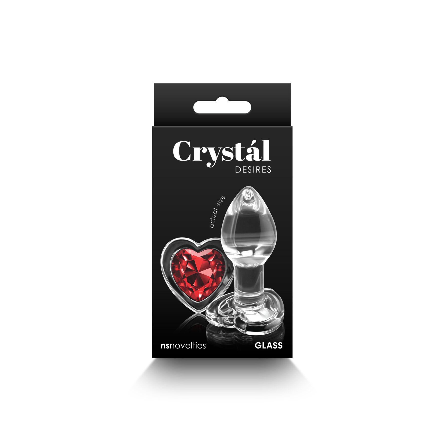 Скляна анальна пробка NS Novelties Crystal - Desires - Red Heart - Small - Зображення 3