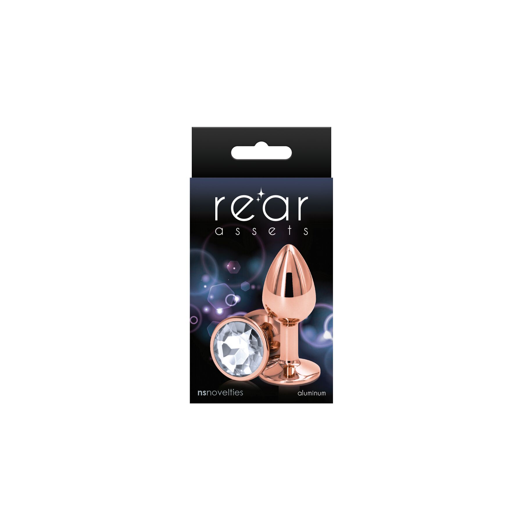 Анальна пробка NS Novelties Rear Assets - Rose Gold - Small - Clear - Зображення 2