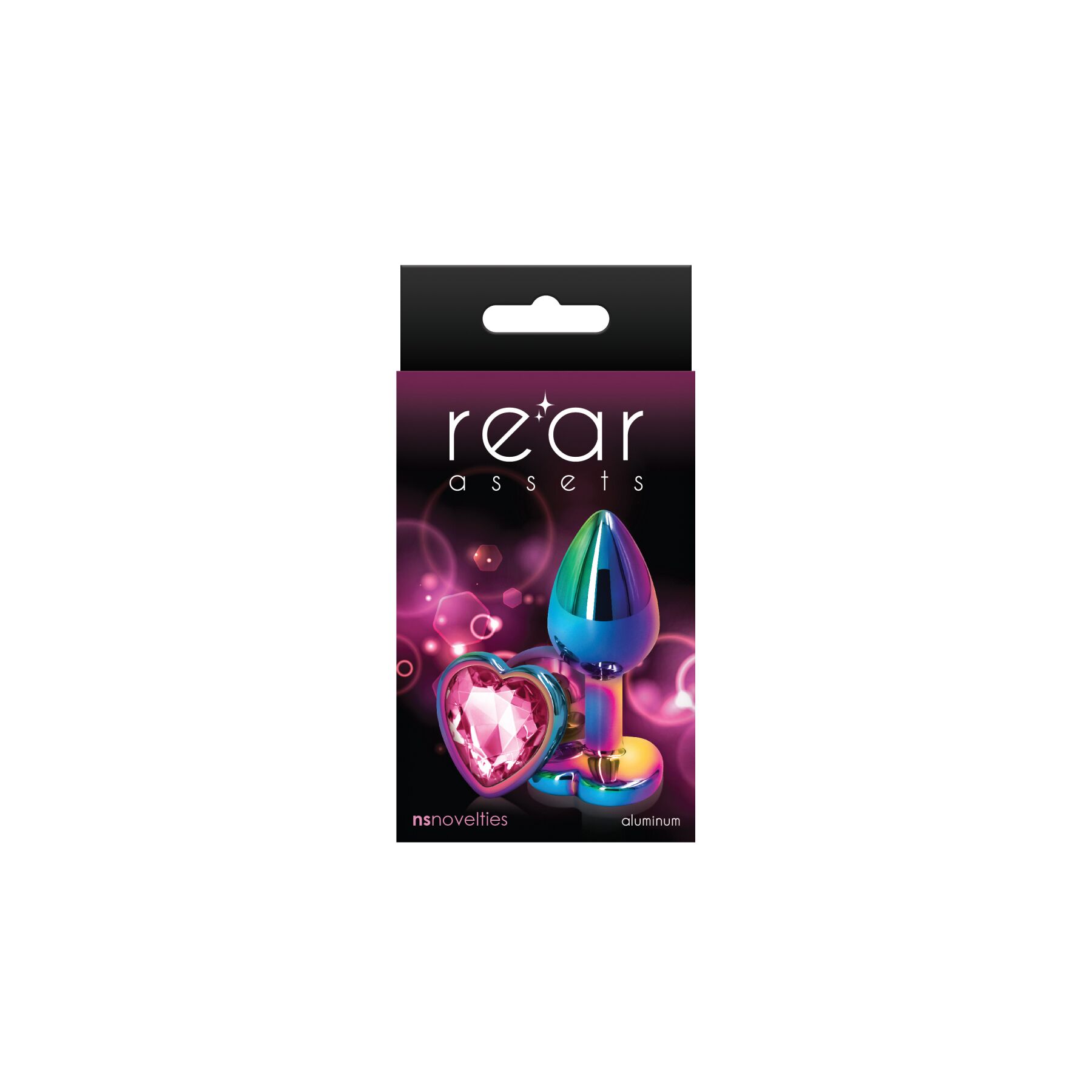 Анальна пробка NS Novelties Rear Assets - Multicolor Heart - Small - Pink - Зображення 2