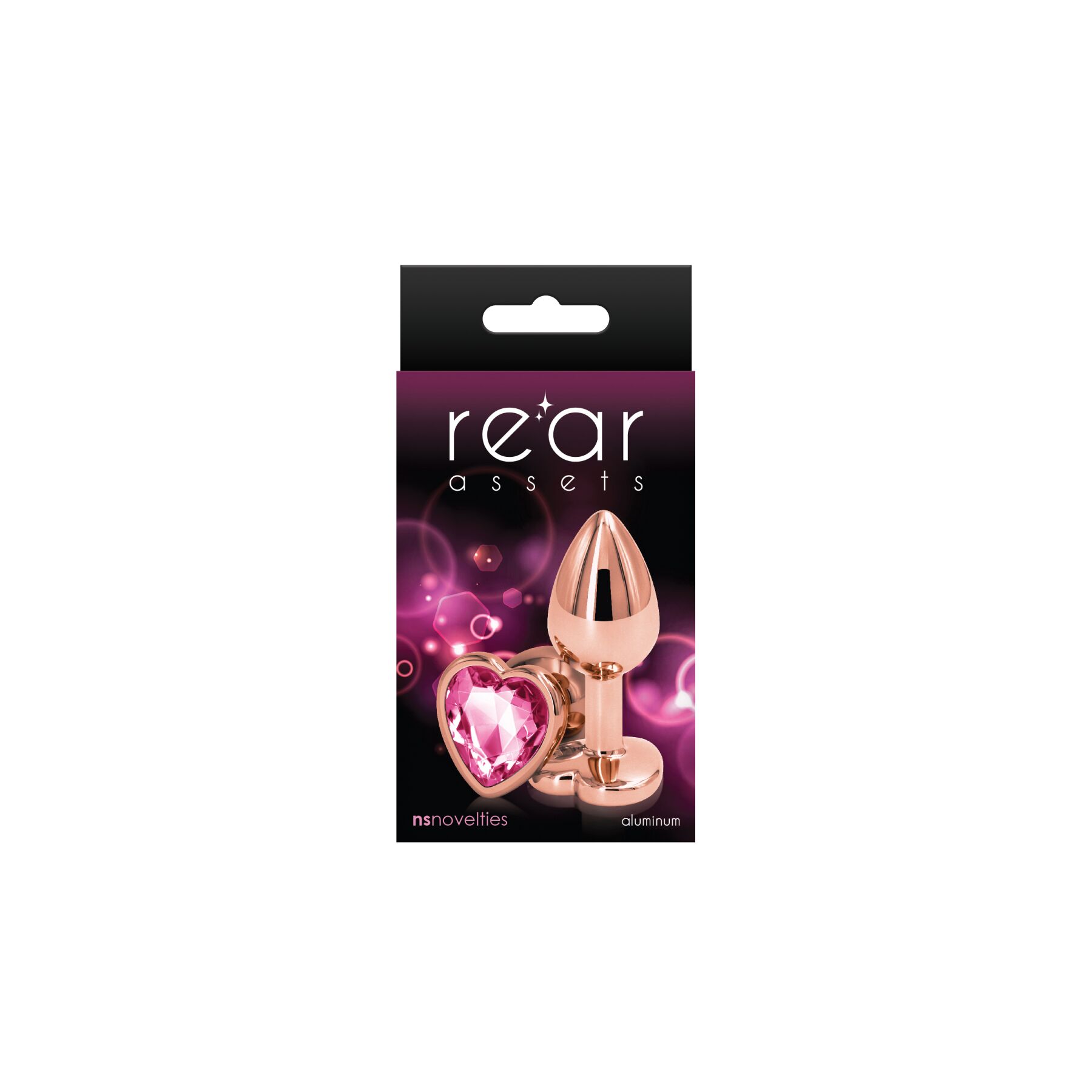 Анальна пробка NS Novelties Rear Assets - Rose Gold Heart - Small - Pink - Зображення 2