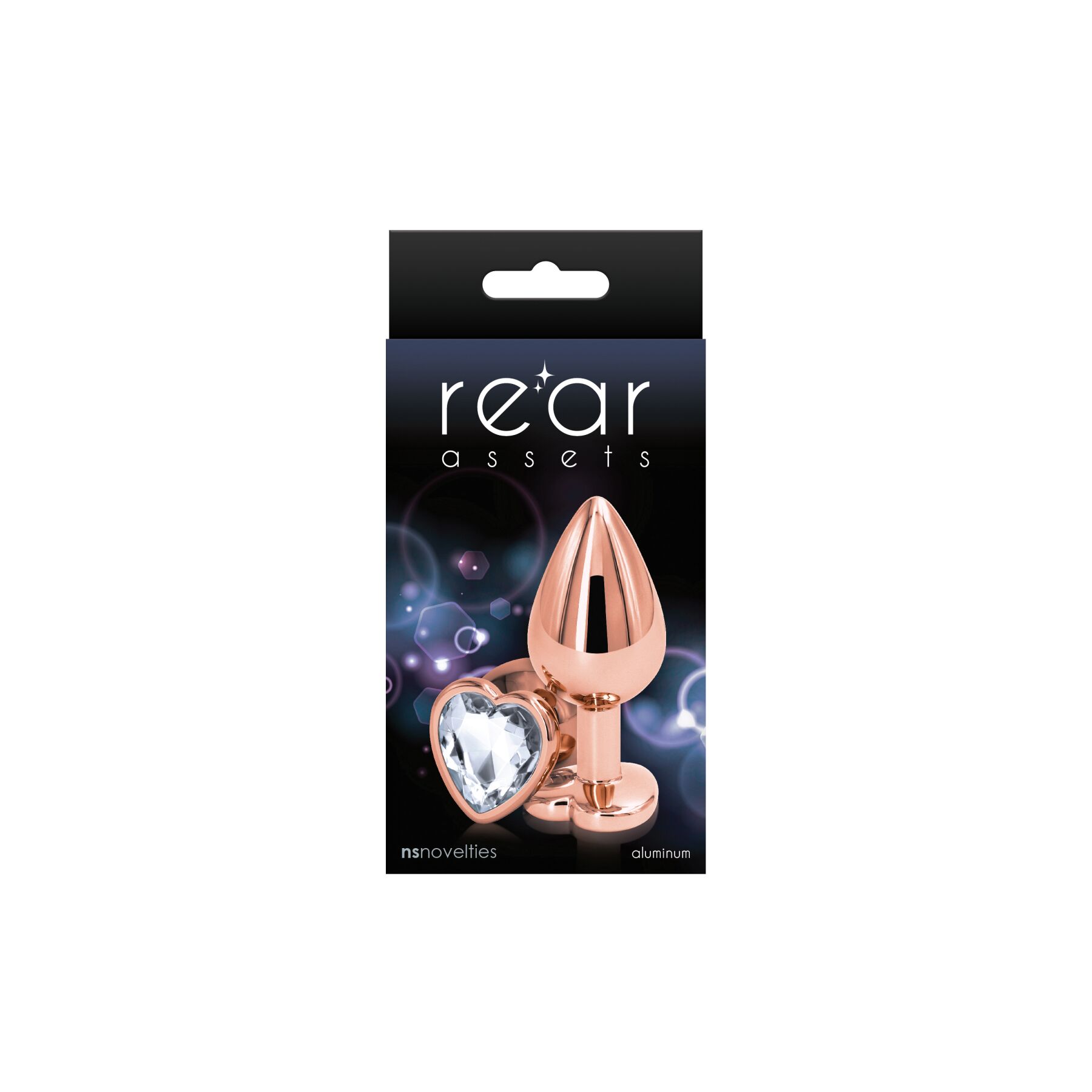 Анальна пробка NS Novelties Rear Assets - Rose Gold Heart - Medium - Clear - Зображення 2