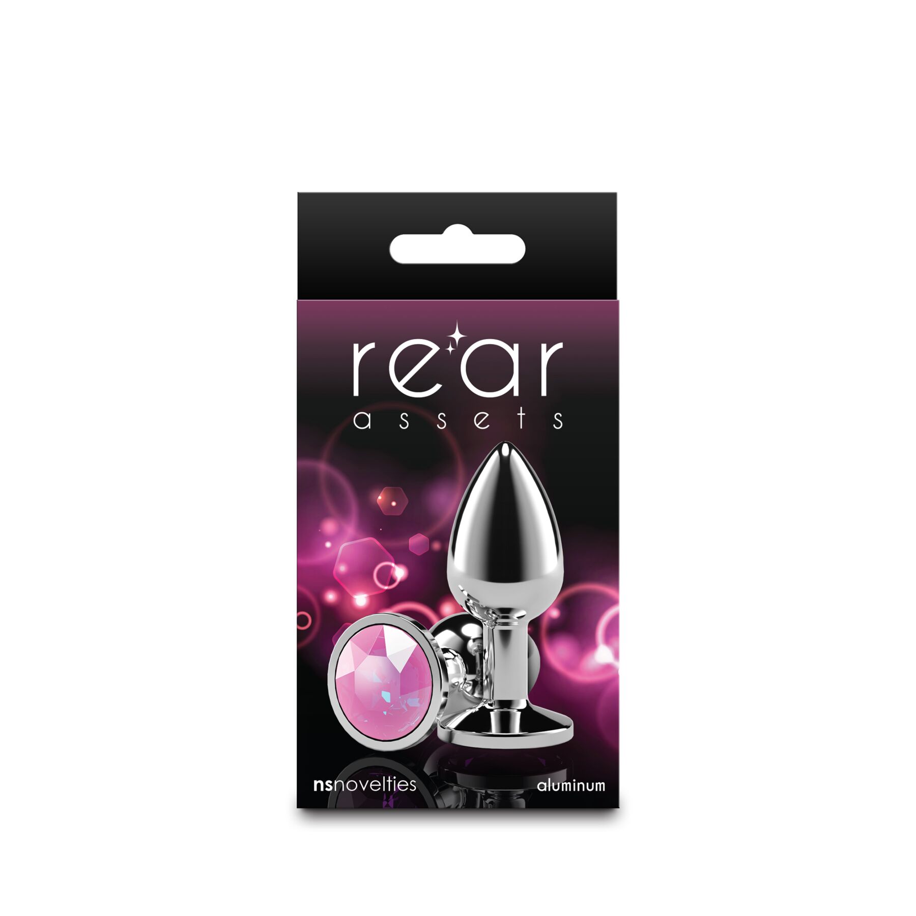 Анальна пробка NS Novelties Rear Assets - Silver - Small - Pink Gem - Зображення 3