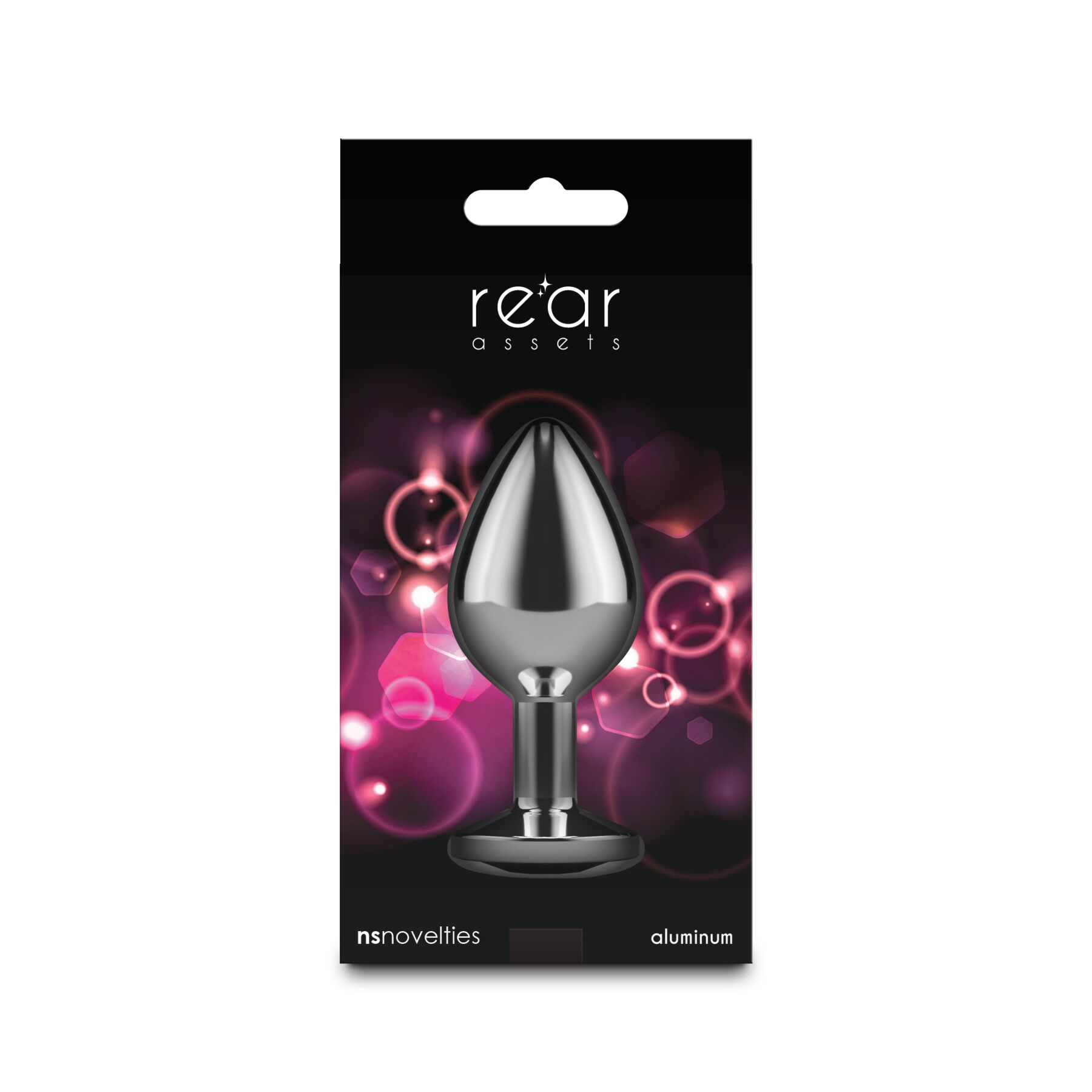 Анальна пробка NS Novelties Rear Assets - Silver - Medium - Pink Gem - Зображення 4