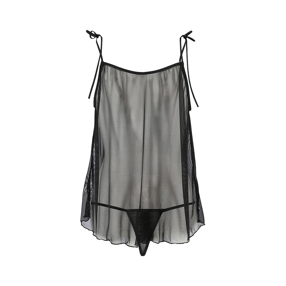 Сорочка прозора бебі дол Passion MELANIA CHEMISE S/M black (м'яте паковання!!!) - Зображення 5