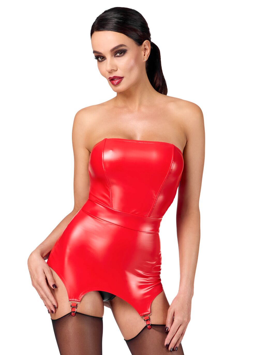 Корсет з підв'язками для панчіх Noir Handmade F368 Bombshell Fierce Corset-belt Red XL - Зображення 3