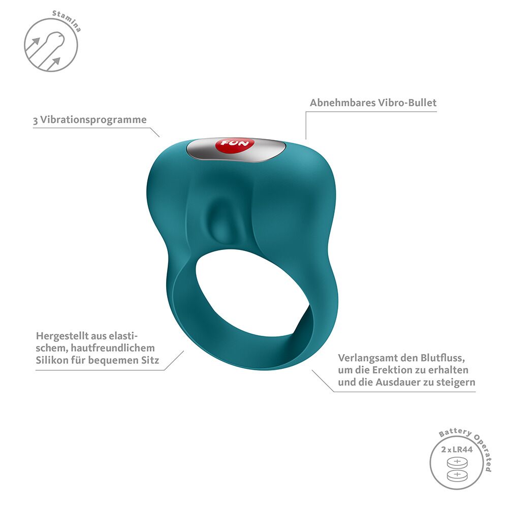 Ерекційне віброкільце Fun Factory Steady Bottle Green - Зображення 3