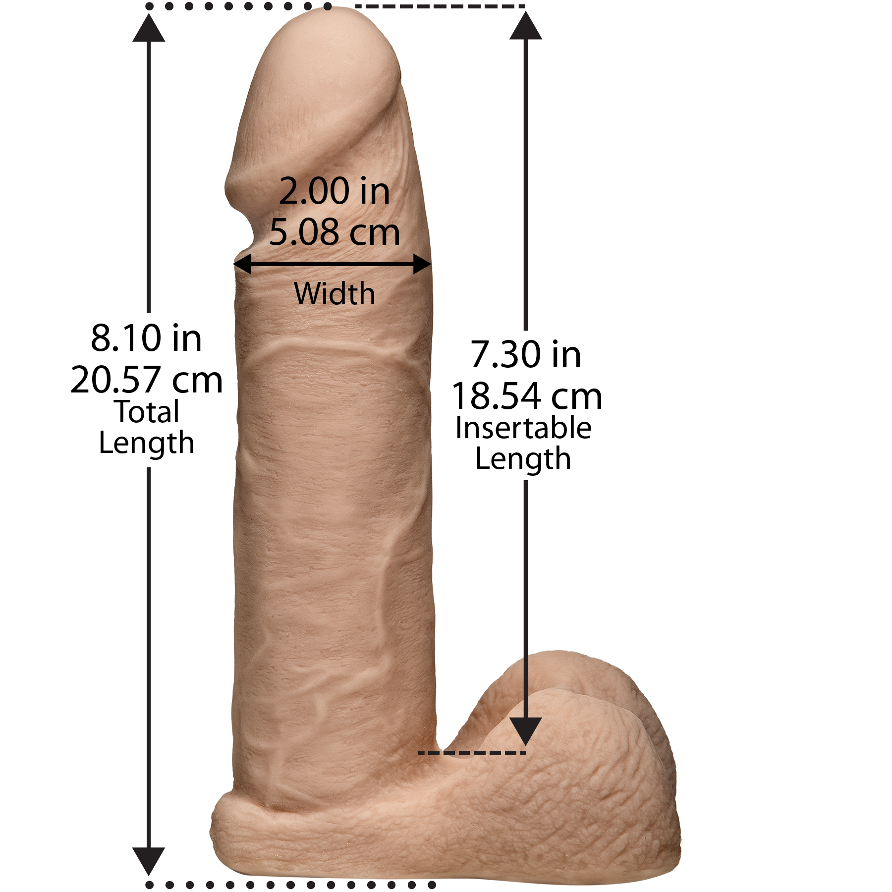 Фалоімітатор Doc Johnson Vac-U-Lock - 8 Inch ULTRASKYN Cock White (м'яте паковання!!!) - Зображення 3