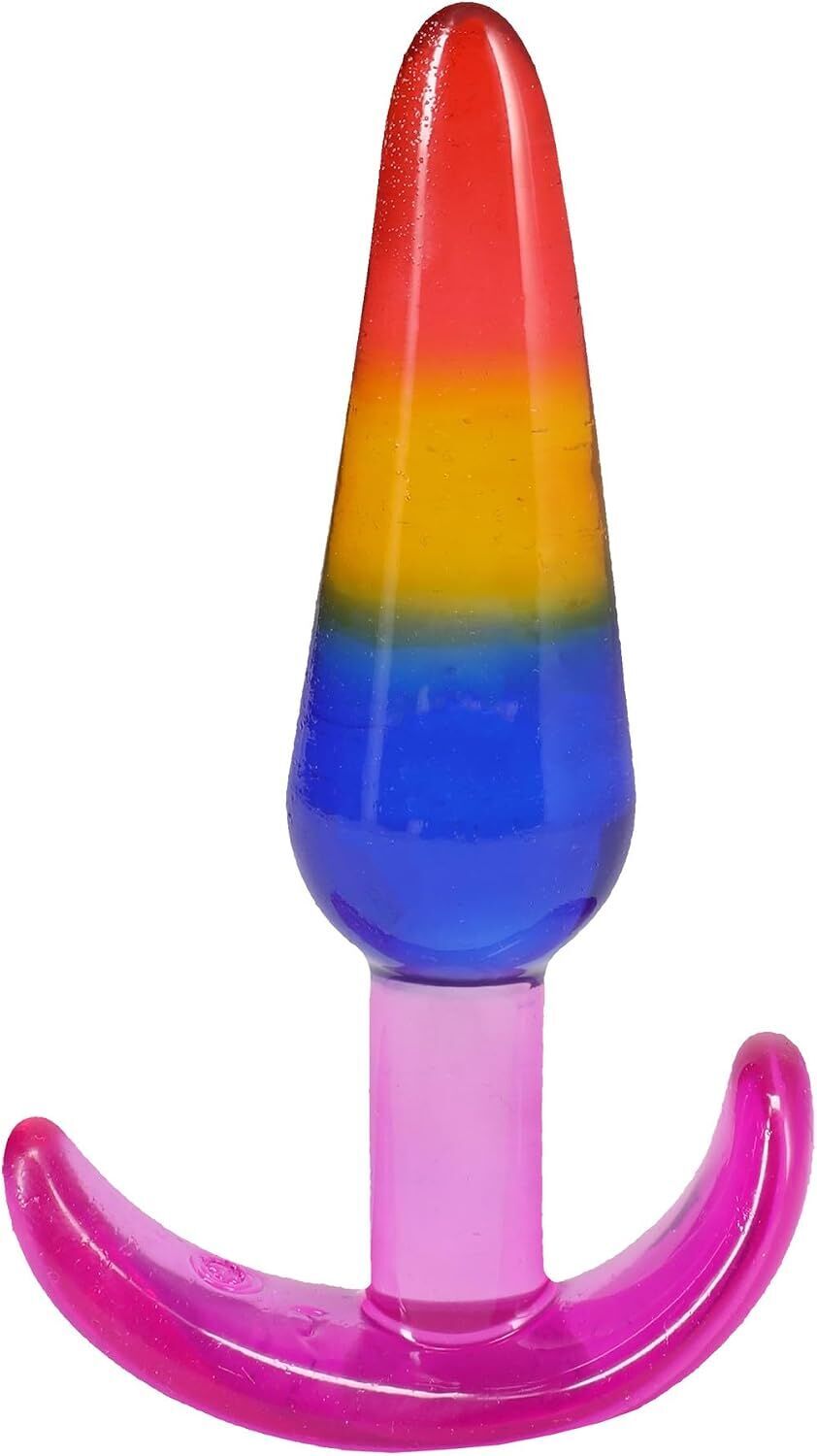 Набір анальних пробок Doc Johnson Crystal Jellies - Anal Trainer Set - Rainbow (м'яте паковання!!!) - Зображення 5