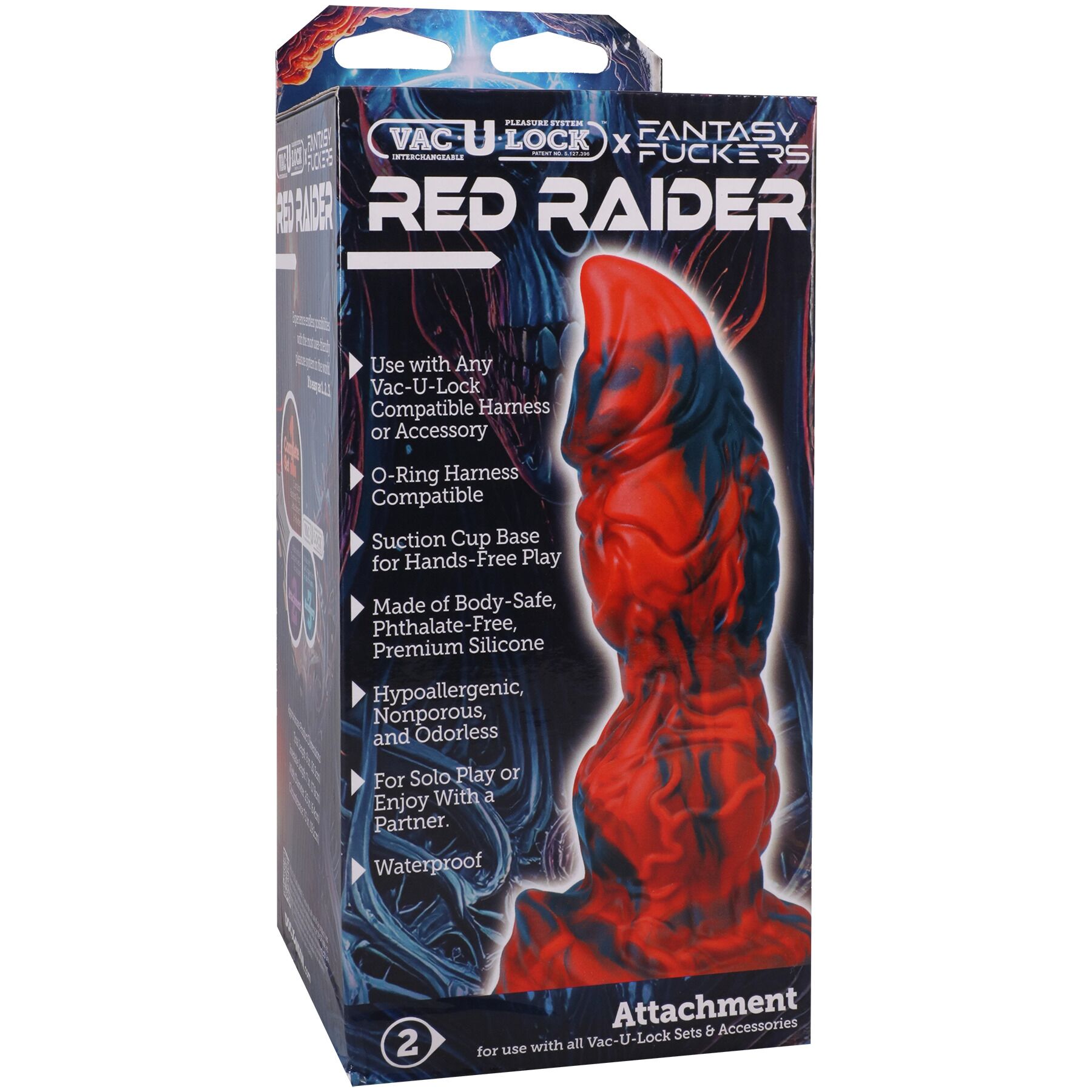Фентезійний фалоімітатор Doc Johnson Vac-U-Lock x Fantasy Fuckers Red Raider - Зображення 5