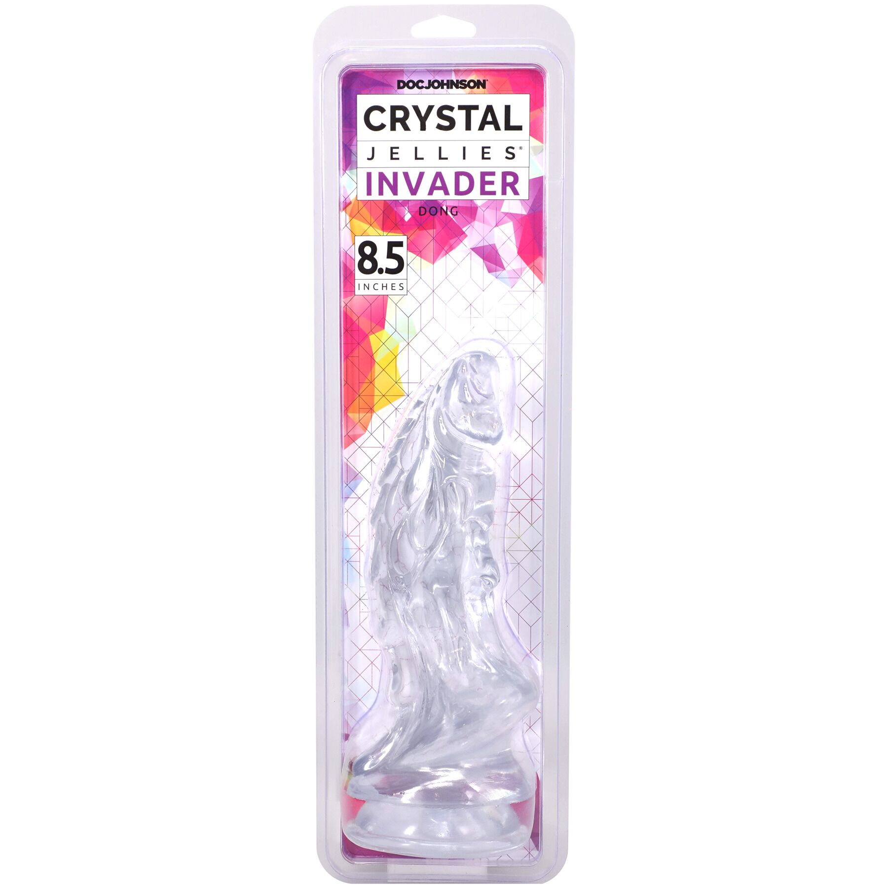 Фентезійний фалоімітатор Doc Johnson Crystal Jellies - Invader Dong 8.5 Inch - Clear - Зображення 5