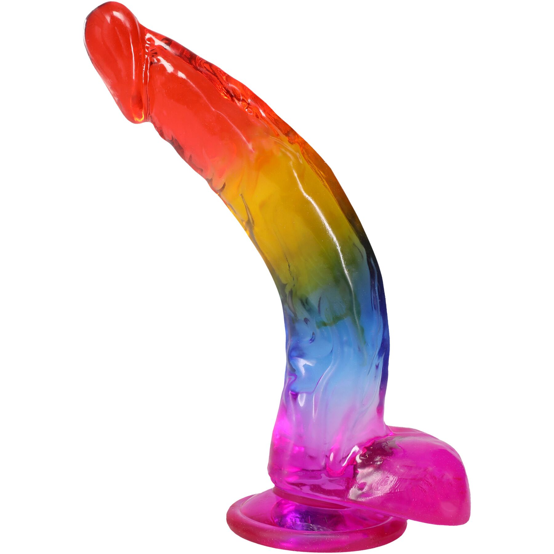 Фалоімітатор Doc Johnson Crystal Jellies - 9.5 Inch Dildo - Rainbow - Зображення 2