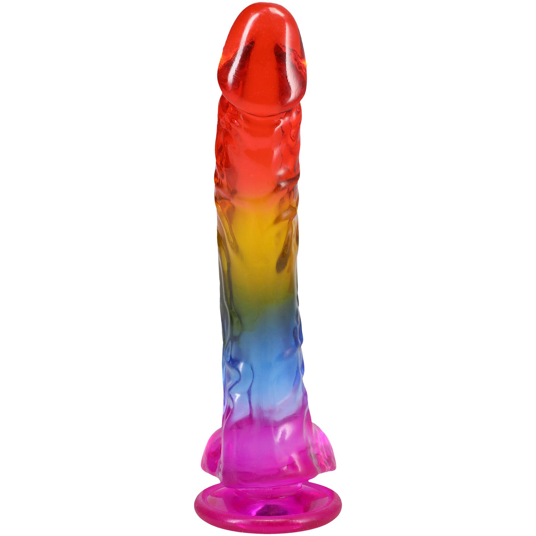 Фалоімітатор Doc Johnson Crystal Jellies - 9.5 Inch Dildo - Rainbow - Зображення 4