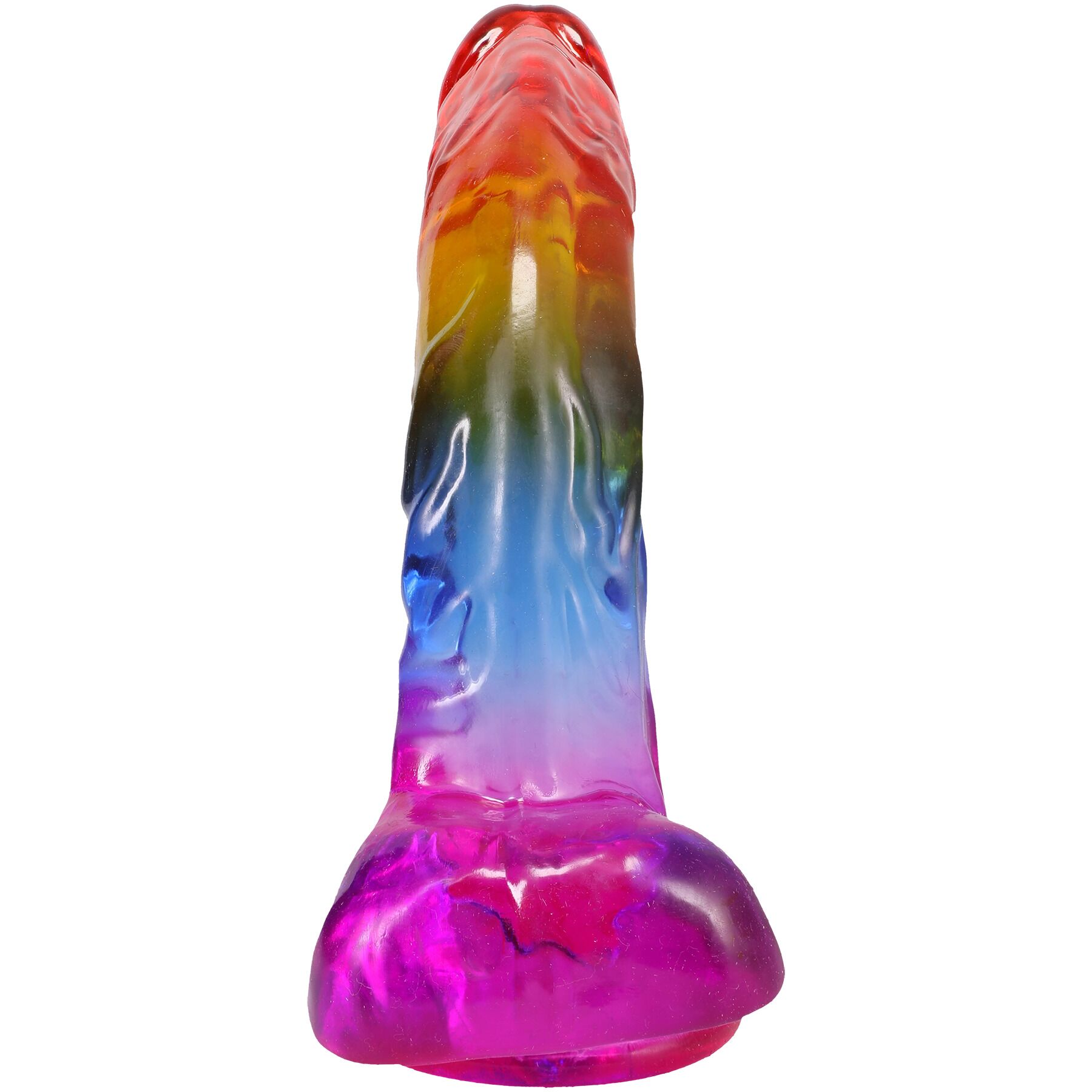 Фалоімітатор Doc Johnson Crystal Jellies - 9.5 Inch Dildo - Rainbow - Зображення 3