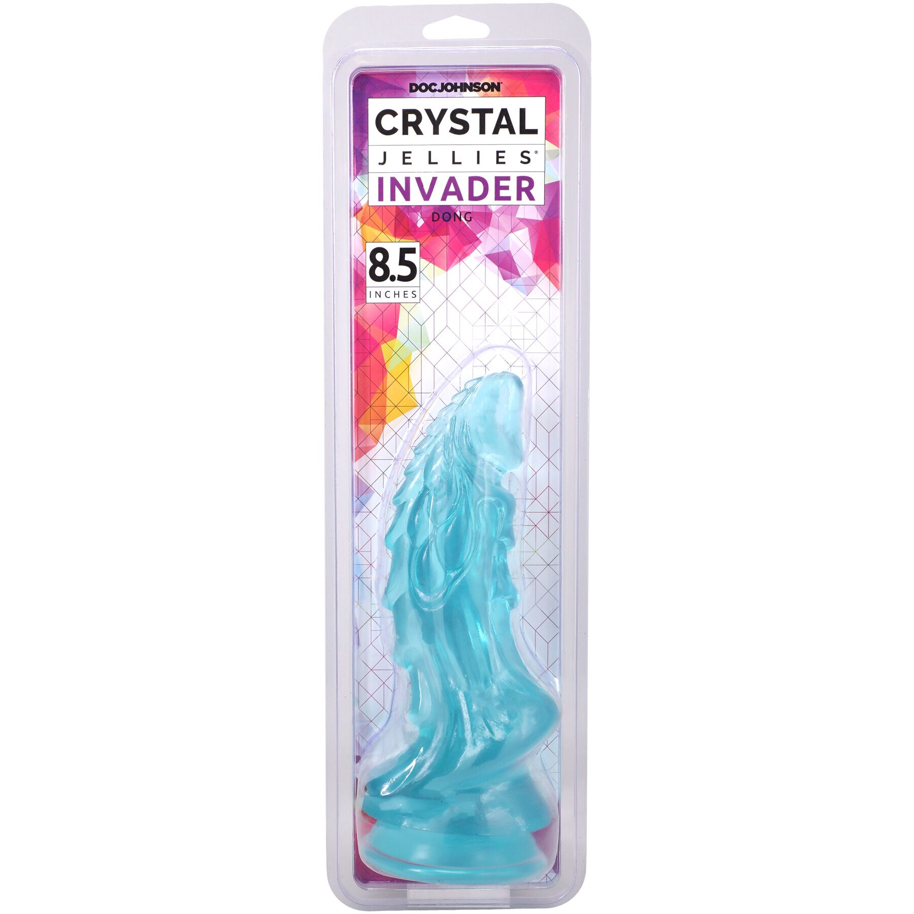Фентезійний фалоімітатор Doc Johnson Crystal Jellies - Invader Dong 8.5 Inch - Teal - Зображення 5