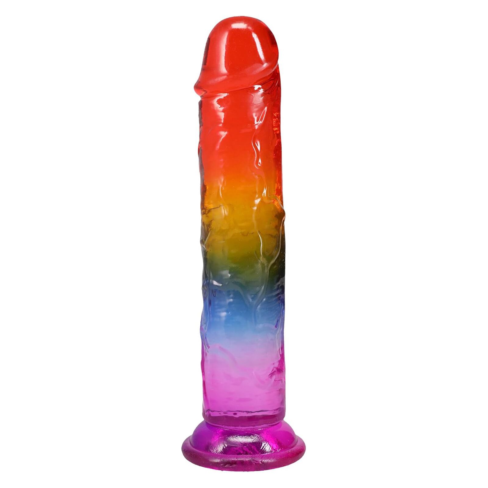 Дилдо Doc Johnson Crystal Jellies - 8.5 Inch Сlassic Dong - Rainbow - Зображення 3