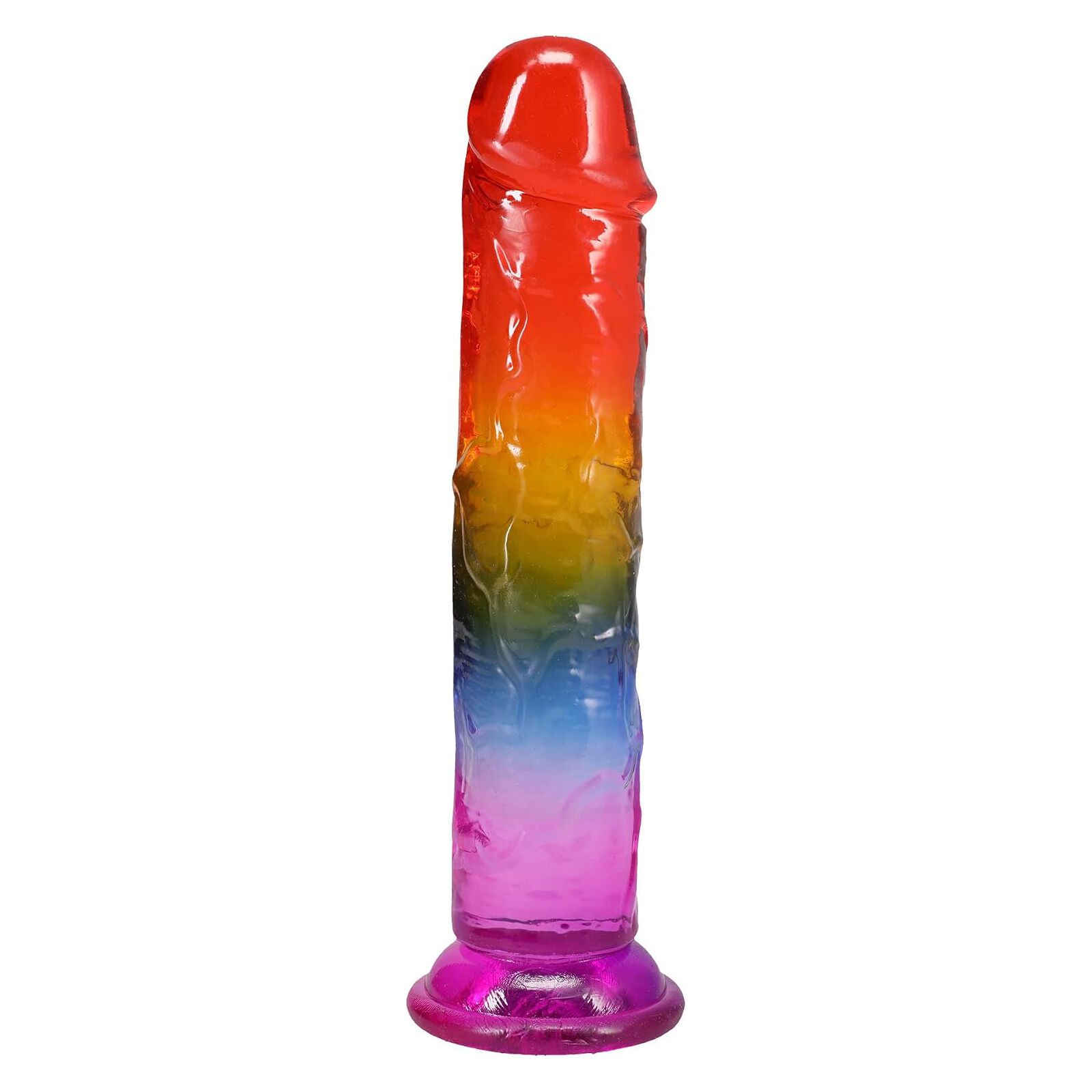 Дилдо Doc Johnson Crystal Jellies - 8.5 Inch Сlassic Dong - Rainbow - Зображення 2