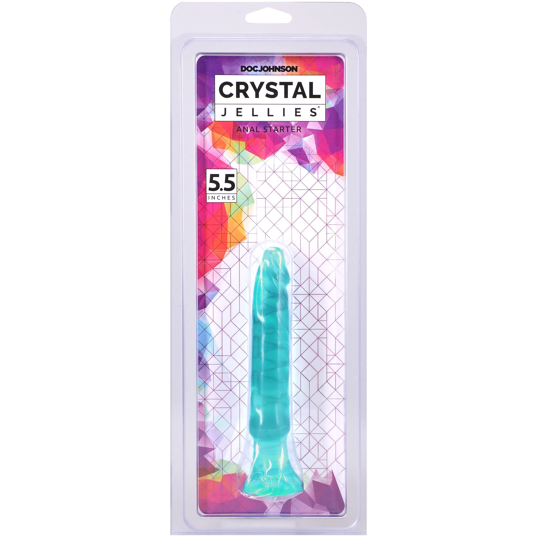 Дилдо Doc Johnson Crystal Jellies - Anal Starter - 5.5 Inches - Teal - Зображення 2