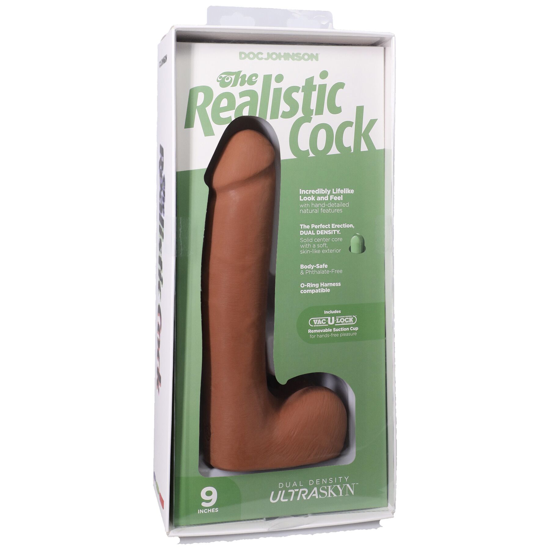 Фалоімітатор Doc Johnson The Realistic Cock ULTRASKYN - 9 Inch with Balls Caramel - Зображення 8