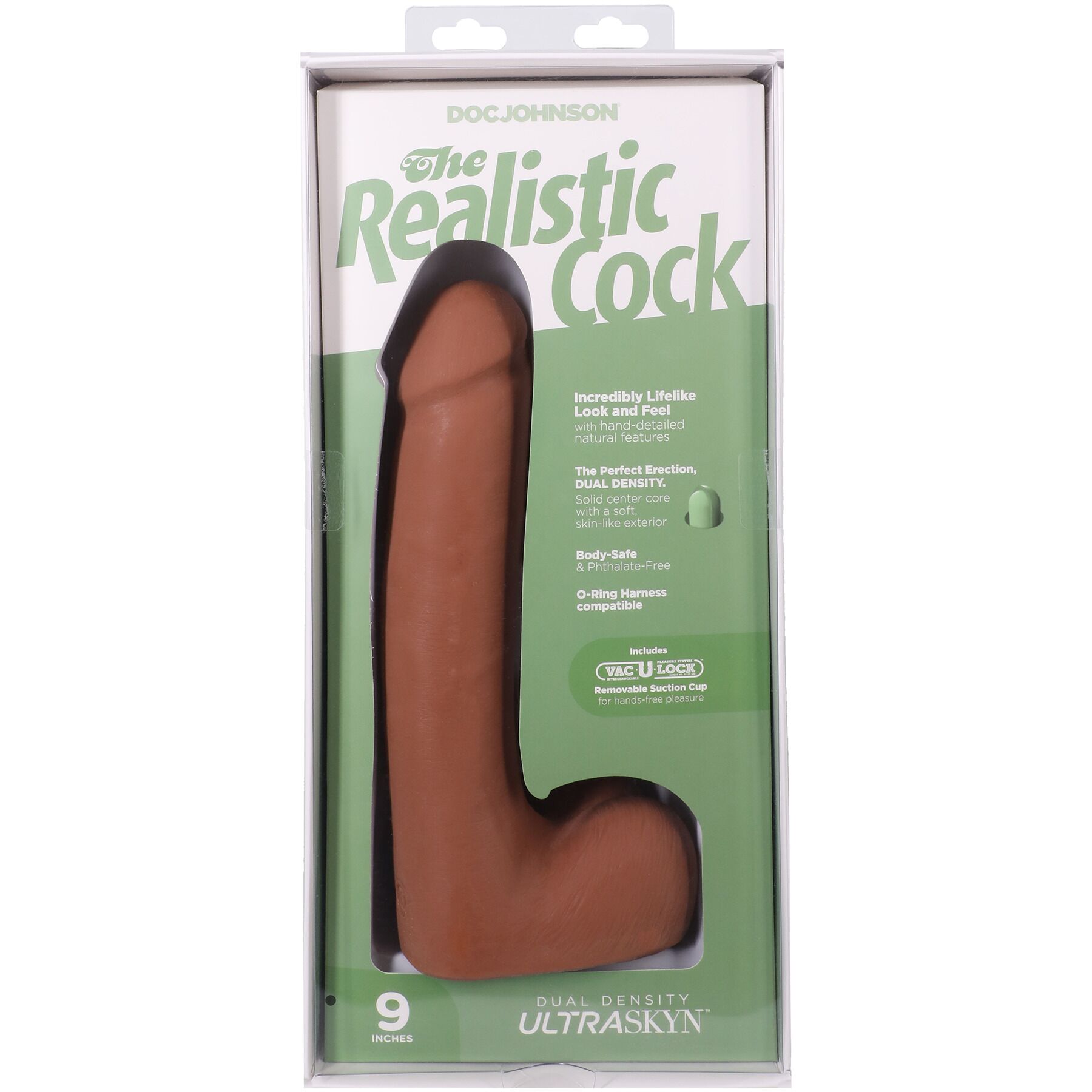 Фалоімітатор Doc Johnson The Realistic Cock ULTRASKYN - 9 Inch with Balls Caramel - Зображення 10