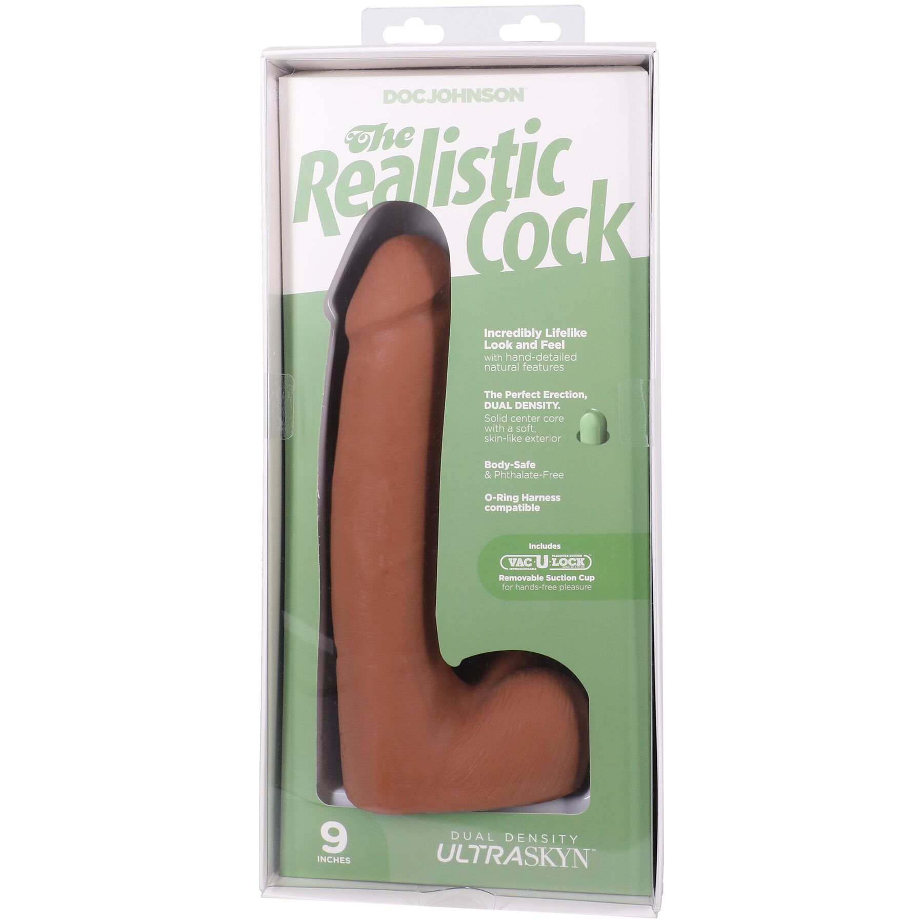 Фалоімітатор Doc Johnson The Realistic Cock ULTRASKYN - 9 Inch with Balls Caramel - Зображення 9