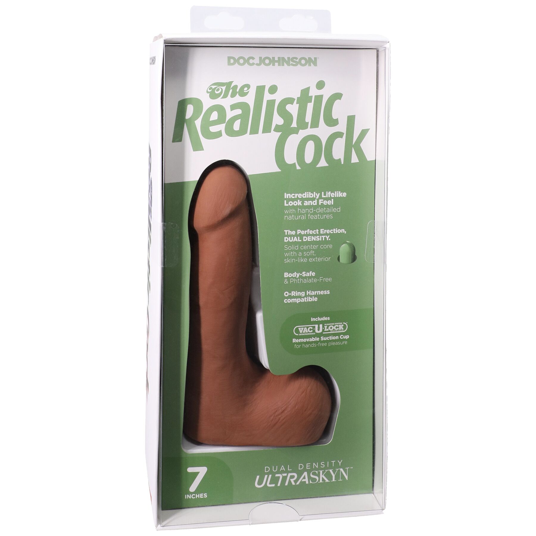 Фалоімітатор Doc Johnson The Realistic Cock ULTRASKYN - 7 Inch with Balls Caramel - Зображення 8